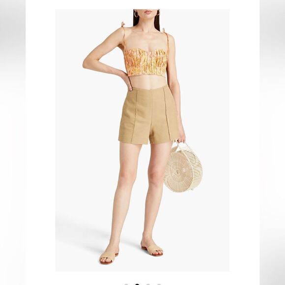 AGUA BY AGUA BENDITA Moringa pleated floral-print cotton bra top NWT XL - Picture 3 of 9